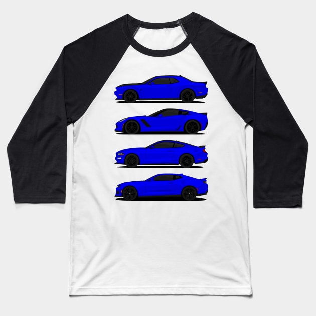 AMERICAN MUSCLE DARK-BLUE Baseball T-Shirt by VENZ0LIC